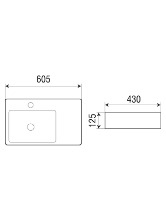 Раковина накладная WeltWasser WW SK ELBACH 2223 L