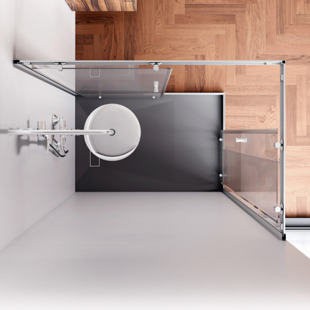 W87G-403-12080-MT Sunny Душевое ограждение AM.PM прямоугольное, раздвижн двери 120x80 серебро,стекло прозрачн