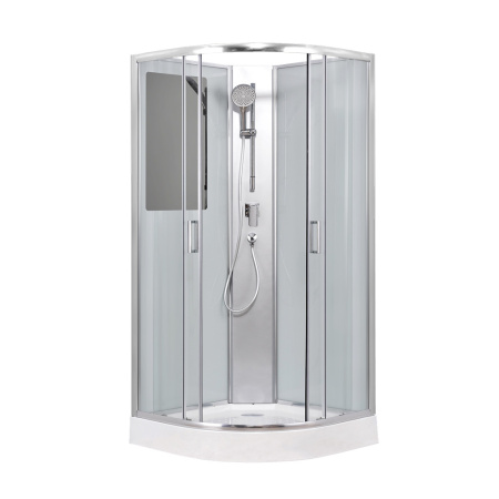 Душевая кабина AQUABATH ATLAS AB-1000A (четверть круга, 90x90, хром, с поддоном, сифоном, без крыши)