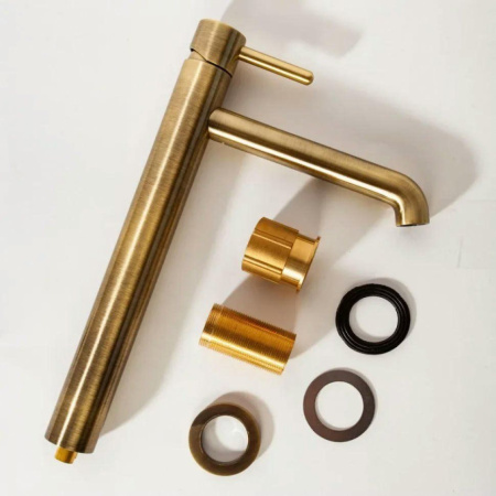 Смеситель для раковины Высокий Hansberge H2031 Бронза