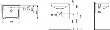 Умывальник Laufen Pro A 8129614001041 56x44x18.5