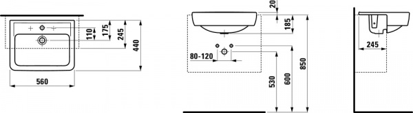 Умывальник Laufen Pro A 8129614001041 56x44x18.5