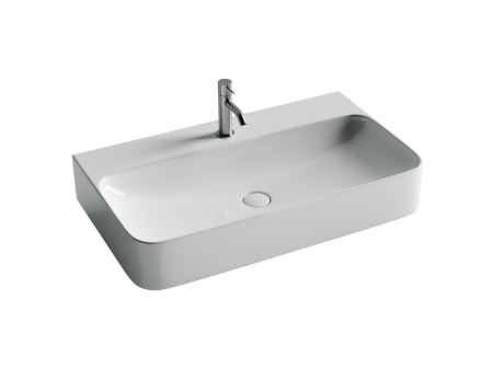 Умывальник Ceramicanova AURA с 1 отверстием для смесителя, без перелива 800*470*135мм, Белый, CN2006