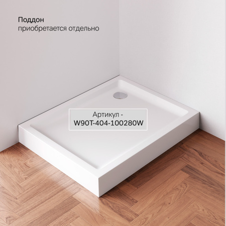 W94G-403-100280-BT1K X-joy Душевое ограждение AM.PM прямоугольное,раздвиж.двери 100x80 черный мат.