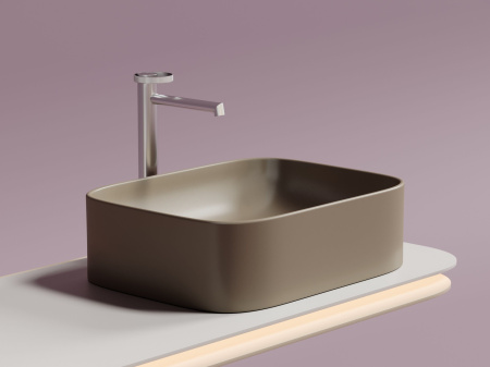 Умывальник чаша накладная прямоугольная Ceramicanova Element 505*380*150мм, капучино матовый, CN6052MC