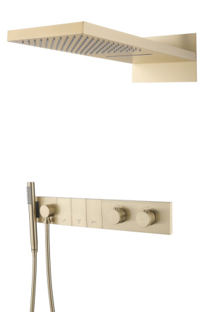 Душевой комплект Boheme Zodiac 133-MG термостат, С ВНУТРЕННЕЙ ЧАСТЬЮ, matt gold