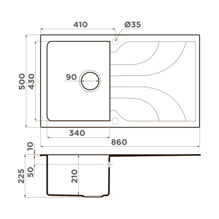 Кухонная мойка Omoikiri Yasugata 86-GR Tetogranit/leningrad grey 4993546