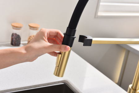 Смеситель для кухни Paulmark HALT Ha214021-SBG, светлое брашированное золото