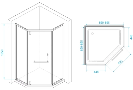 Душевой уголок RGW Hotel HO-084B (90x90) профиль черный/стекло тонированное 350608499-34