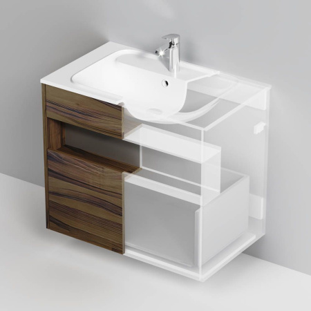 M8FFUX0801OF Func База под раковину AM.PM, 1 ящик (pull-out), 80 см, цвет дерево текстурир-ое