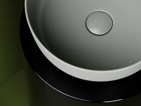 Раковина накладная круглая Ceramicanova Element 356*356*135, антрацит матовый, CN6073MH