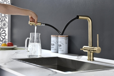 Смеситель для кухни Paulmark SERPENTINE Se213222-BR, бронза