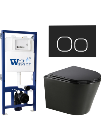 Комплект инсталляции с унитазом Weltwasser BAMBERG 525 + SALZBACH 043 MT-BL + BAMBERG BL