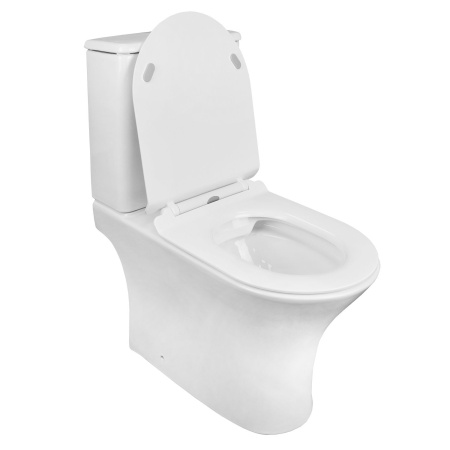 Унитаз напольный Azario FRETTA ROUND N 340х650х770 безободковый, c быстросьемным сиденьем микролифт (AZ-1038A)