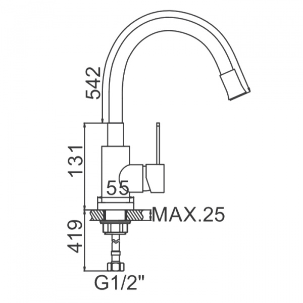 Смеситель для мойки с гибким изливом Ledeme L74004-9