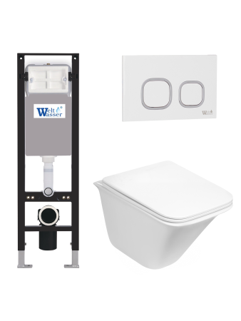 Комплект инсталляции с унитазом Weltwasser AMBERG 350 + ROTBACH 004 GL-WT + AMBERG RD-WT