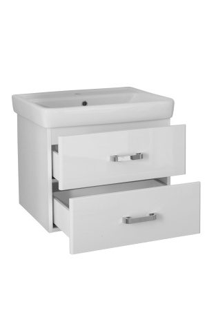 Тумба под раковину Fest-80 MIXLINE Стив-80 белый, подвесная 2-ящика (539037)