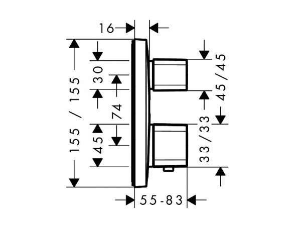 Панель термостата смесителя Hansgrohe Ecostat E 15708000