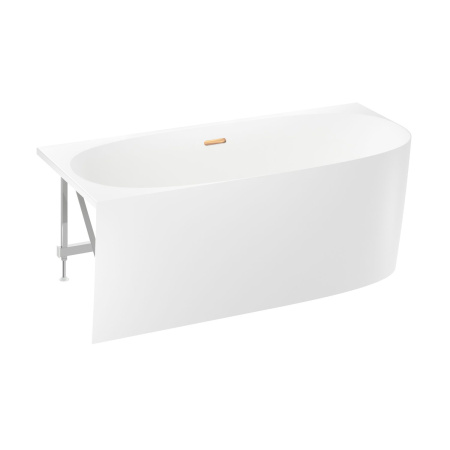 Акриловая ванна в наборе 4 в 1: пристенная ванна (левый разворот), каркас, экран, слив-перелив Wellsee Belle Spa 2.0 235802004