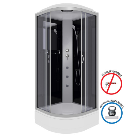 Душевая кабина Niagara Classic NG-3502-14G (100х100х215) средний поддон(26см),стекло тонированное