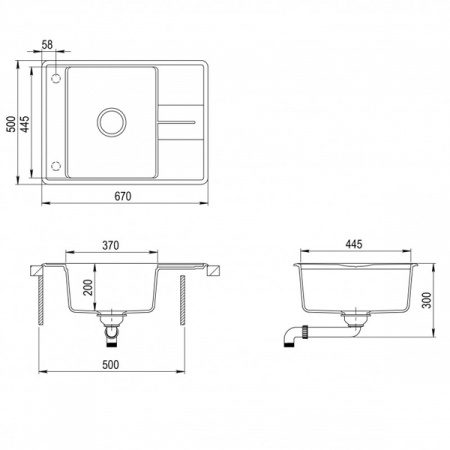 Кухонная мойка Aquasanita Bella SQB102AW (alumetallic 202)