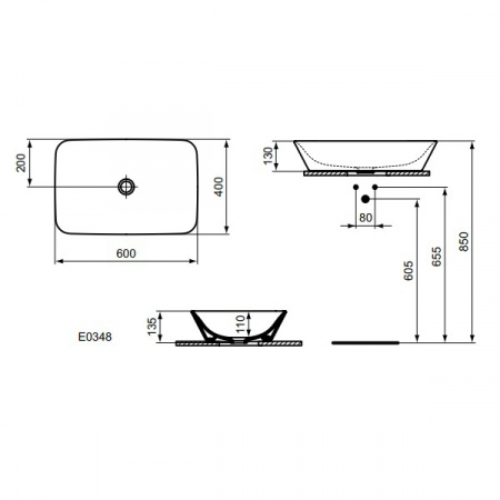 Умывальник-чаша Ideal Standart Connect Air E034801 60 см