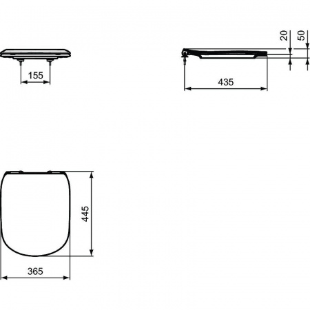 Сидение c крышкой Ideal Standard Tesi T3527V3 черное матовое, с микролифтом