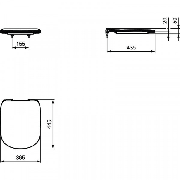 Сидение c крышкой Ideal Standard Tesi T3527V3 черное матовое, с микролифтом