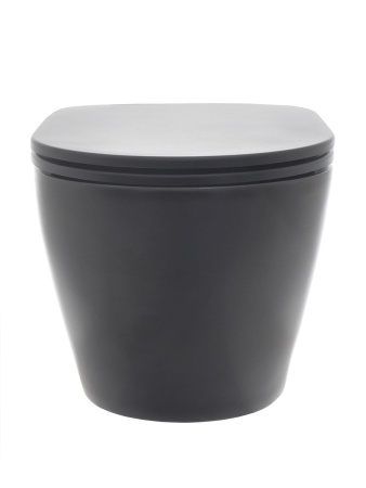 AQM2002MB Унитаз подвесной с сиденьем SoftClose, технология смыва Rimless, скрыт. крепеж. Черный мат