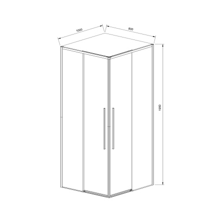 Душевой уголок Vincea Slim-N VSS-4SN8010CLB, 1000*800, черный, стекло Прозрачный