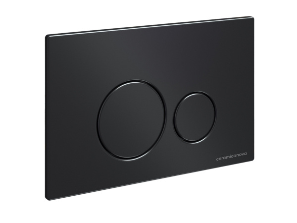 Система инсталляции для унитазов CERAMICANOVA Envision с кнопкой смыва Round цвет черный матовый и креплениями, CN1001B