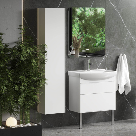 Тумба под умывальник Belux Клермонт напольная 70-02, белый глянцевый