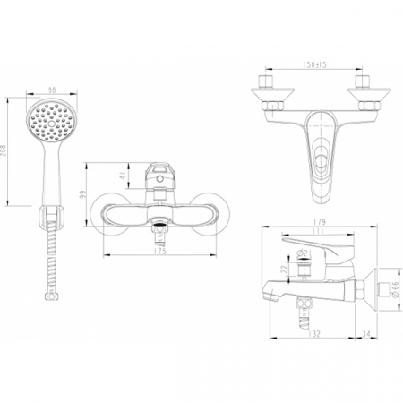 Смеситель для ванны Bravat Eco-D F693158C-B