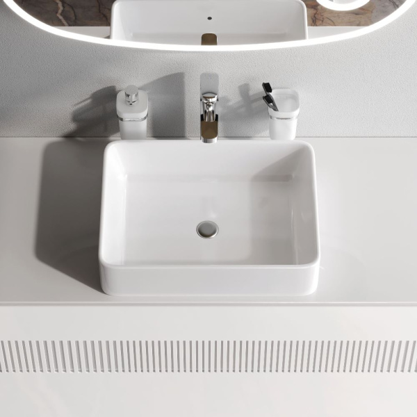 M8FWCC10500WG Func Раковина накладная AM.PM, прямоугольная, 50 см, цвет белый глянец