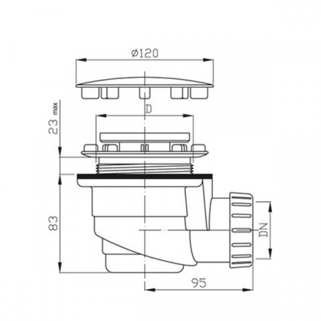 Сифон Plast Brno EWXN944 D90 металл