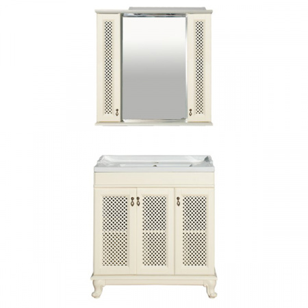 Зеркало-шкаф Misty Вивьен 80 слоновая кость