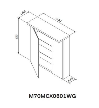 Зеркальный шкаф AM.PM Spirit M70MCX0601WG с подсветкой 60 см, белый глянец