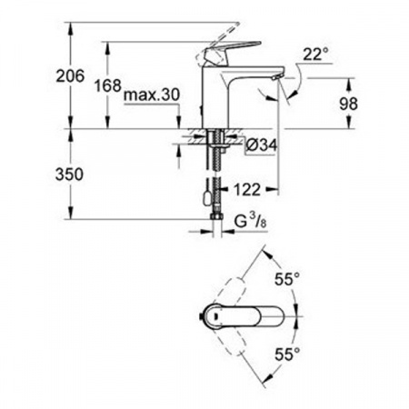 Смеситель для умывальника Grohe Eurosmart Cosmopolitan 23326000