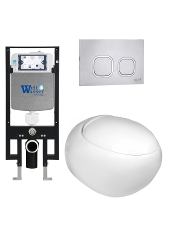 Комплект инсталляции с унитазом Weltwasser AMBERG 497 + JECKENBACH 004 GL-WT + AMBERG RD-MT CR