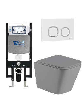 Комплект инсталляции с унитазом Weltwasser AMBERG 497 + GELBACH 041 MT-GR + AMBERG RD-WT
