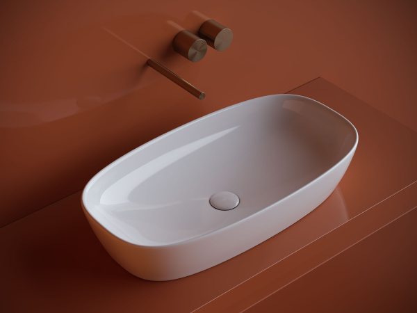 Умывальник чаша накладная овальная Ceramicanova Element 700*375*140мм, Белый, CN5040