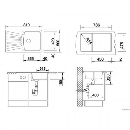 Кухонная мойка Blanco Nova 45 S антрацит 510442