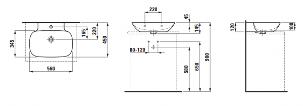 Умывальник Laufen Ino 8163020001091 56x45x12