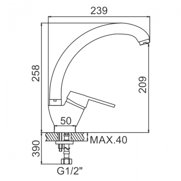 Смеситель для мойки Ledeme H68-B L4168-B