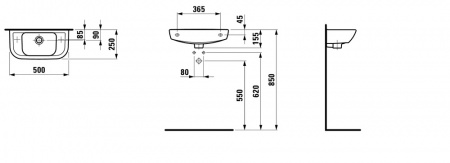 Умывальник Laufen Pro B 8169574001051 50x25x15.5