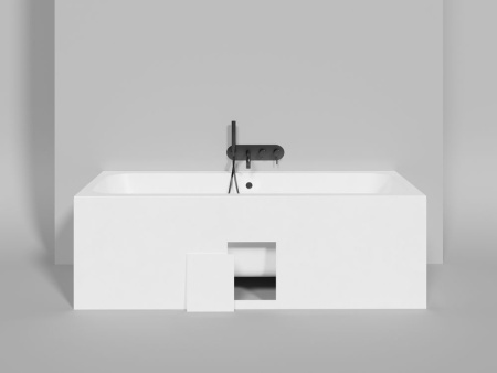 Ванна встраиваемая Salini ORLANDA AXIS 180x80, S-Stone, матовый белый 103222M