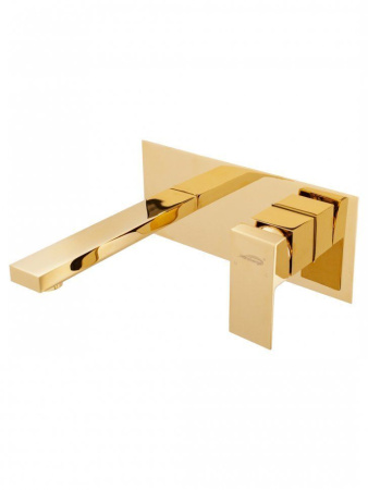 Смеситель встраиваемый для раковины Hansberge H688 Золото Глянец
