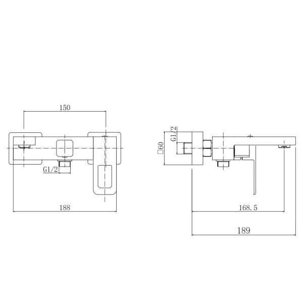 Смеситель для ванны FASHUN A53017, сатин