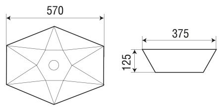 Раковина накладная WeltWasser WW ELBACH 1138 570х375х125