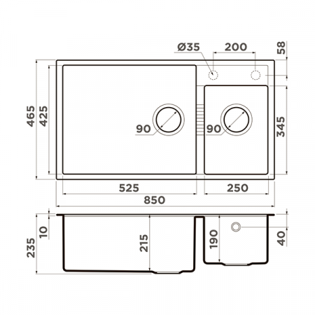 Кухонная мойка Omoikiri Tedori 85-2-U-WH Tetogranit белый 4993943